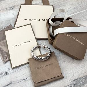 David Yurman Sterling Silver Wide Waverly Cable Cuff Bracelet